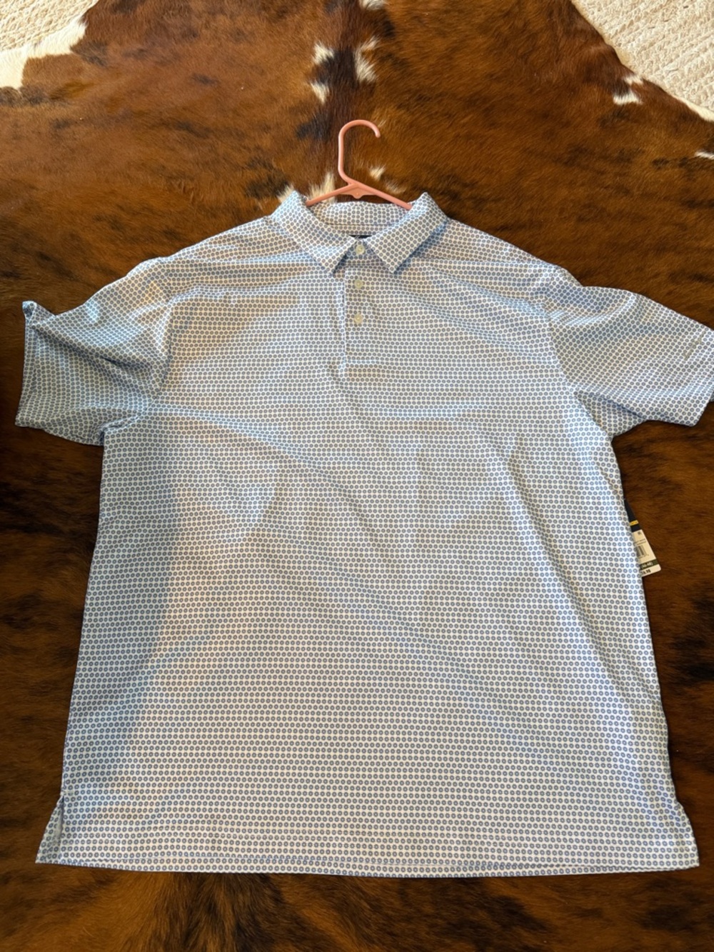 Hogan Men's Light Blue Micro-Pattern Polo